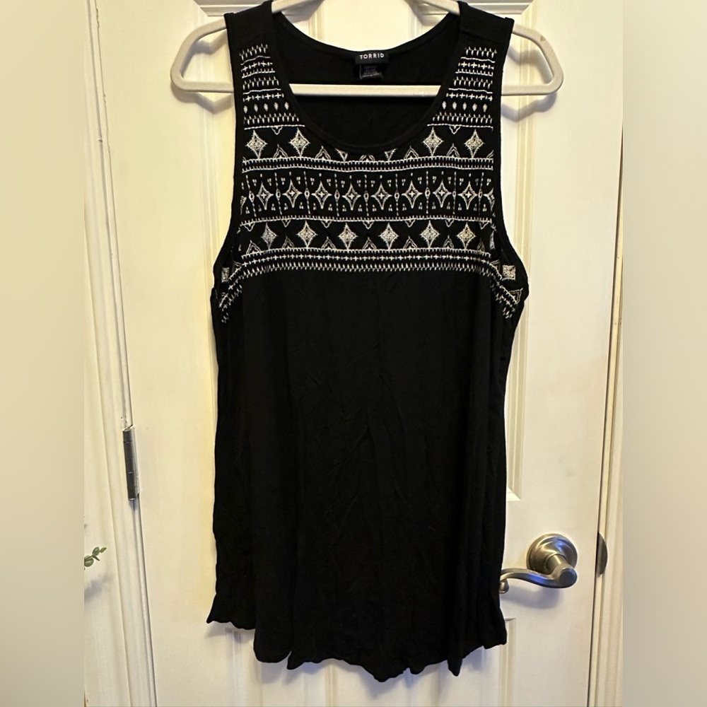 Black embroidered top
